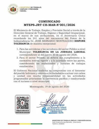 COMUNICADO Monteagudo